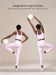 GLOWMODE 3 Paar Socken Geh eine Meile Weich belüftet Mesh Griff Studio Workout Alltag