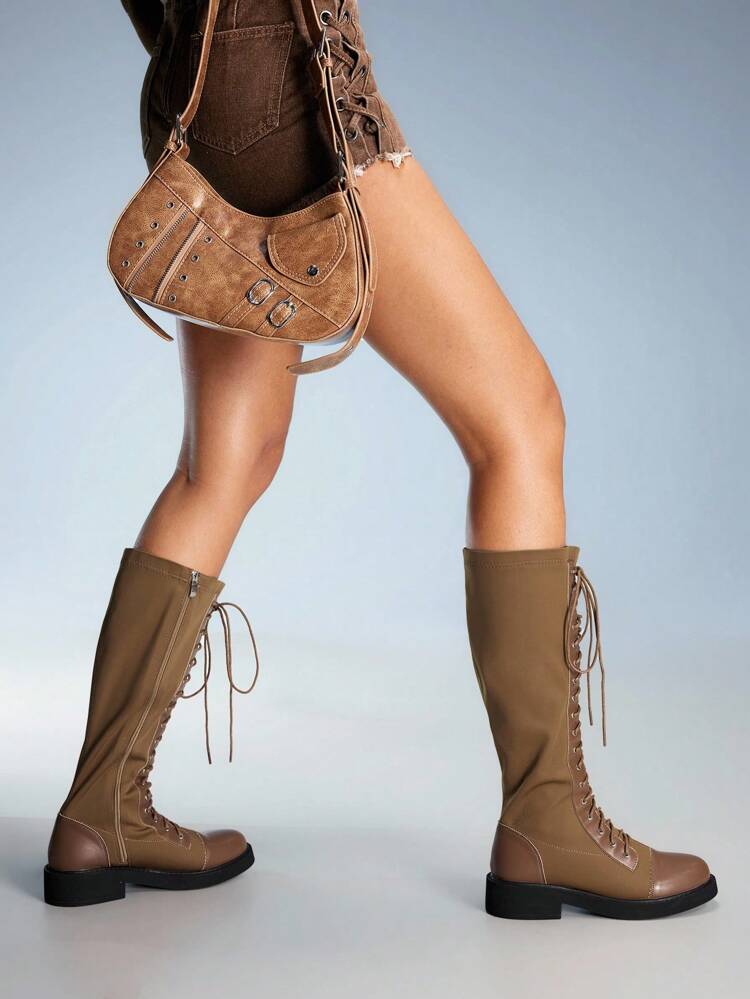 CUCCOO GRLICON Botas Ankle e Botas Ankle Femininas, Estilo Y2K, Estilo Punk, Estilo Biker, Estilo Cool Girl, Adequado para Halloween, Natal, Festa