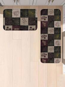 ROMWE Goth 1 buah Keset Dapur Motif Ngengat - Keset Lantai Boho Anti Selip dengan Desain Matahari & Ombak, Alas Anti Lelah yang Dapat Dicuci untuk Area Wastafel, Kompor, Perlengkapan Dapur Dekorasi Bohemian, Dekorasi Rumah - MultiWarna - View 11