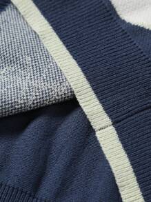 Manfinity Homme 男士休闲猫咪图案针织背心，适合返校季和秋冬季穿着 - 彩色 - 查看 7