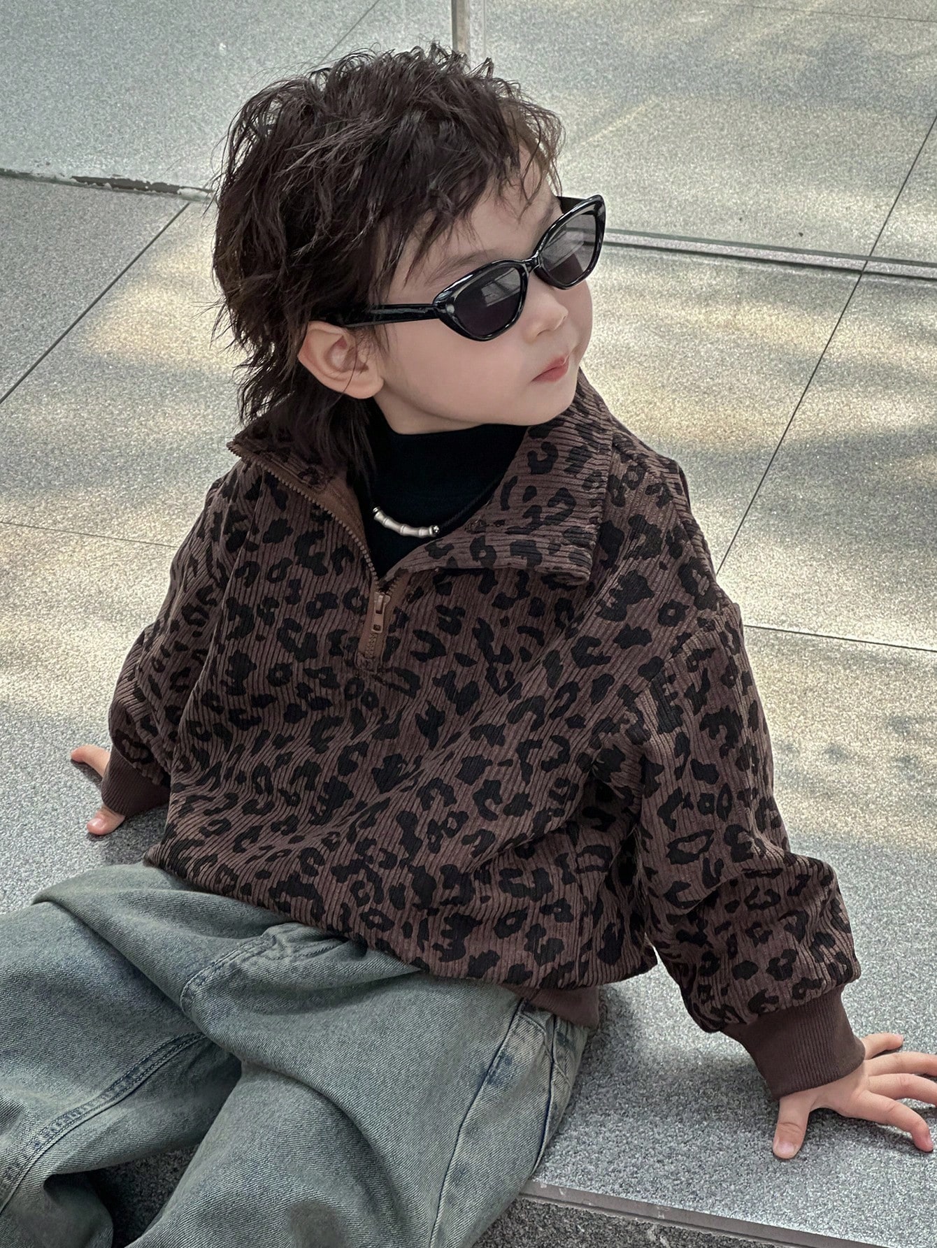 Dazy Kids بلوزة أطفال ولادي فضفاضة مطبوعة بنمط الن...