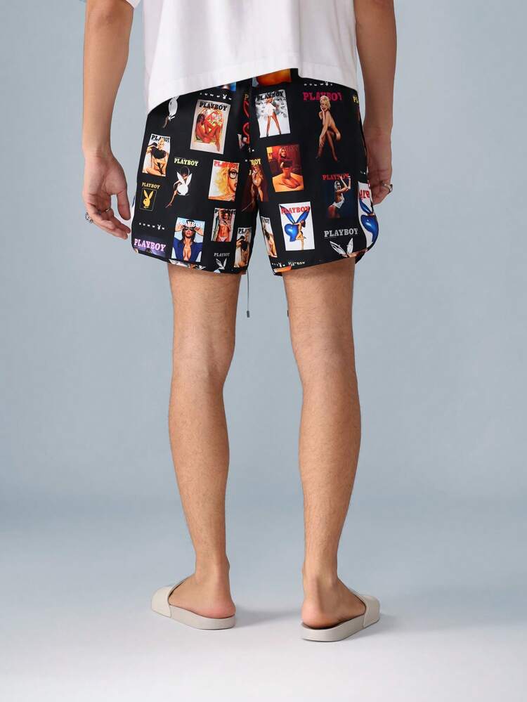 PLAYBOY X SUMWON Beach Shorts For Swimming And Surfing With Magazine Cover Print