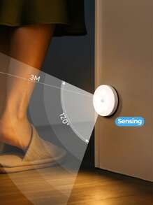 Teckwe 6pcs/3pcs/1pc LED Wireless Motion Sensor Wall Light, 3 Colors Rechargeable Nightlight Auto On/Off, Suitable For Kitchen, Bedroom, Living Room, Corridor, Bathroom, Room Decoration - tricolor light - View 3