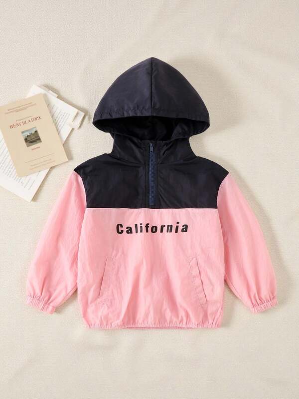 Casuvi Kids Toddler Girls Fashion Splice Loose Cropped Hooded Casual Jacket, Suitable For Back To School Season 2025, Childhood Collegiate Style & Campus Sportswear, Spring And Autumn Girls Jacket With Hoodie Girls Lightweight Jacket Toddler Girl Jacket Kids California Jacket Pink Hooded Jacket Fall Winter