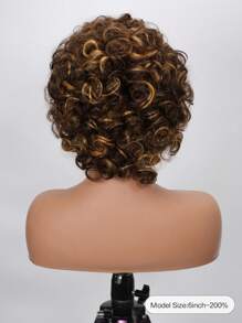 Density Pro 4/27 Dark Brown & Ash Blonde 100% Human Hair Wig Big Bouncy Curls With Bangs 6inch Length & 200% Ultra Density Fluffy Voluminous Curls With Dimension & Movement Beginner Friendly & Easy Wear For Cool Skin Tones - 9AM Hair Sport Vacation Travel Festival Prom Outdoor Cosplay Campus School Beach Wedding Camping Holiday Outfits Summer Outfits Vacay Vibes Charm Elegant Casual Y2k Fashion Styles Ss25 Adjustable Straps & Breathable Cap Construction - S4/27 - View 2
