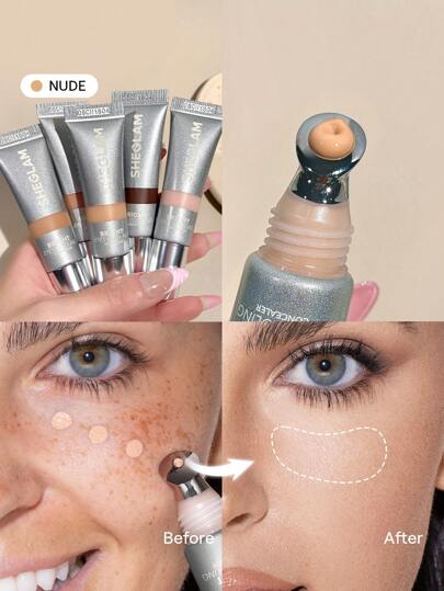 Anti-Cernes RafraîChissant Bright Eyes-Nude Applicateur MéTallique RafraîChissant Anti-Cernes Liquide Mat Couverture Longue DuréE Correcteur De Couleur éClaircissant Anti-Cernes Ultra-Hydratant Et LéGer Anti-Cernes NoëL Hiver Marque Beauté Visage Maquillage CosméTique Pour Femmes Filles Parfait Pour Hiver IdéAl Pour Y2K ÉLéGant Mode Adapté Pour Anniversaire Xmas Cadeau FêTe PrêT Meilleure Couleur