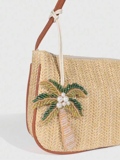 Fairycore 1pc Colorful Bohemian Glossy Palm Tree Pendant Charm, Vacation Bag Accessory