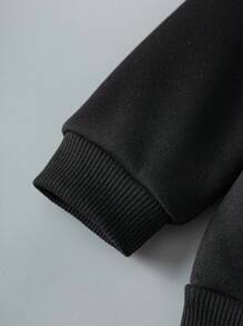 BATMAN X SHEIN Young Boy Casual Cartoon Graphic Hoodie Sweatshirt, Suitable For Autumn/Winter Fall - Black - View 3