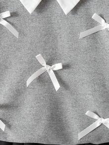 LMoss Kids Bộ 2 món/bộ áo len cổ bẻ và váy ngắn cho bé gái - Nhiều màu - Xem 5