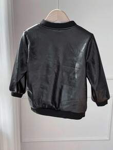 SHEIN Young Boys' Black Casual Thick Thermal Lined Padded Jacket, Versatile For Back To School Season, Autumn/Winter Fall - Black - View 2