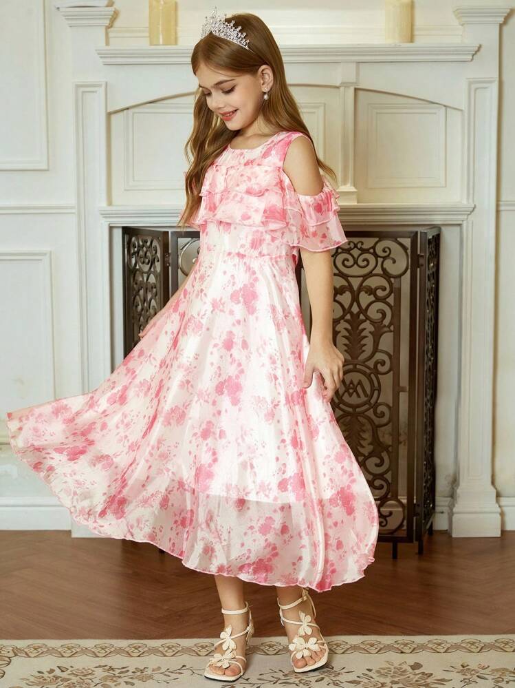 Hapijoa Tween Girls Casual Daily Fall Dress Vacation - Pink - View 1