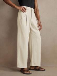 AKNOTIC Business Casual 男士梭织修身中腰直筒休闲裤，适合日常穿着，毕业礼物