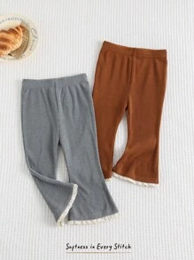 Cozy Pixies 2件套女婴荷叶边高腰喇叭裤