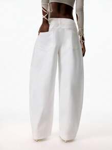 LYSMO Quần ống loe pha lê thời trang nữ - trắng - Xem 2