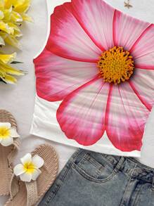 Soleia Maglietta casual da vacanza asimmetrica con arricciatura e lacci, adatta per gite estive