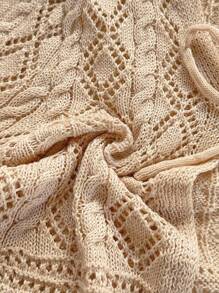 Soleia 女士优雅波西米亚热带开衫适合度假、海滩婚礼、毕业典礼、早午餐、圣帕特里克节、春假、复活节、音乐节针织衫针织上衣秋冬 - 卡其色 - 查看 6