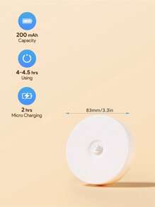 Teckwe 6件/3件/1件 LED無線感應壁燈，可充電夜燈自動開關，適用於廚房、臥室、客廳、走廊、浴室、房間裝飾 - 白光 - 查看 5