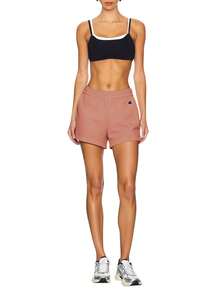 Champion 女士松紧腰休闲运动短裤，夏季 - 粉色 - 查看 3