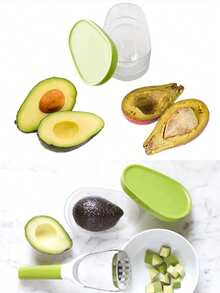 1pc/2pcs New Avocado Preservation Box, Avocado Storage Container, Avocado Fruit Preservation Box, Avocado Tool - Clear - View 7