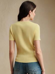 Anewsta Maglietta elegante da donna a maniche corte con stampa floreale, collezione primavera/estate