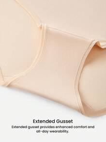 LUVLETTE Plus 2-Pack Airy Cotton High Waist Briefs Waist Tummy Control Women Basic Underwear Panties Set Nude Panties