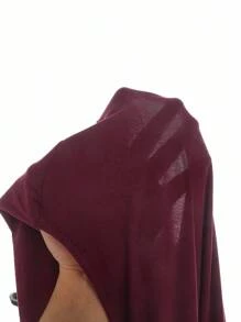 SHEIN MOD Elegant Scoop Neck Ruched Slim Fit Burgundy T-Shirt, Summer,Burgundy Cowl Neck Top For Wedding Guest Party, Soft Stretch Knit Fabric, Quiet Luxury Old Money Style, Slim Fit Draped Short Sleeve Top, Elegant Cocktail Party Outfit For Reception, Date Night, Holiday Gathering, Formal Evening Wear - Burgundy - View 6