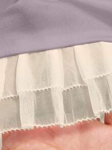 INAWLY Plus Size Women Fashion Tassel Trim T-Shirt For Summer - Purple - View 8