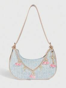 ROMWE Kawaii 2 móc khóa nơ hình quả anh đào dễ thương, thích hợp trang trí túi vuông nhỏ, tuyệt vời làm quà tặng cho ngày tựu trường, sinh nhật, ngày lễ - Nhiều màu - Xem 2