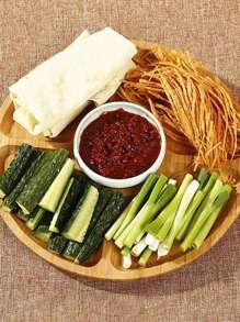 1/3 件竹制奶酪盘，带 5 个隔层，多功能托盘，用于盛放薯片、酱料、蔬菜、玉米片、开胃菜、甜点、可重复使用的水果拼盘，厨房装饰，婚礼/派对 - 棕色 - 查看 10