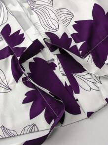 Irokai Japanese Women's Printed Traditional Separated Kimono Yukata For Summer Festival - Purple - View 6