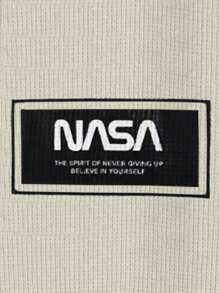 EURMUSE 100%Cotton Men Waffle Fabric Letter Printed Regular T-Shirt & Short Set - Beige - View 5