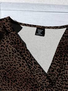 EMERY ROSE Casual Minimalist Plus Size Shirt, Suitable For Summer Autumn And Winter,Teacher Shirts Chic Blouses For Women - Brown - View 4