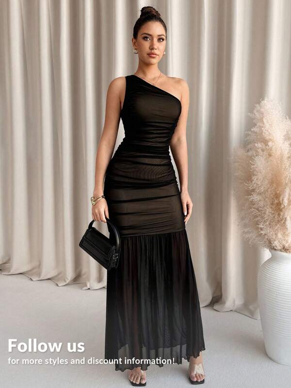 Lavishia Vestido de malla con cuello asimétrico elegante, conjunto de playa de verano para mujer, atuendo de concierto de country, atuendo casual de vacaciones, atuendo de country para mujer, mujer, bohemio, atuendo de concierto para mujer, Saint Patrick, atuendo de rave festival, atuendo del Día de San Patricio, ajustes de Ibiza, conjuntos de verano para mujer, vestido vaporoso, vacaciones de primavera, atuendo casual de negocios para mujer, verano