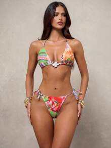 Swim  Women's Tropical Print Swimsuit Set For Vacation & Beach For Summer - 多色 2 - 查看 6