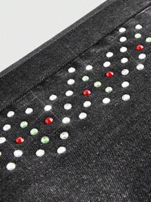 ROMWE MEN Street Life Herren Jeans mit bunter Diamant-Gürtelschlaufe und weiter Passform