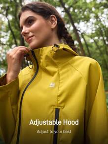 In My Nature 女士抽绳连帽户外雨衣女士雨衣防水外套女士保暖加厚保暖外套