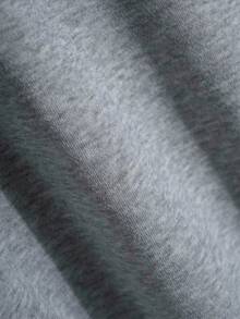 SHEIN Teen Boys' Face Cover Stand Collar Grey Double-Layer Hooded Sweatshirt,Oversized Winter Back-To-School Casual Comfortable Soft Fashion Autumn Hoodies - Grey - View 10