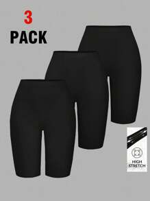 SHEIN EZwear Quần legging đen cạp cao cỡ lớn thường ngày - màu đen - Xem 1