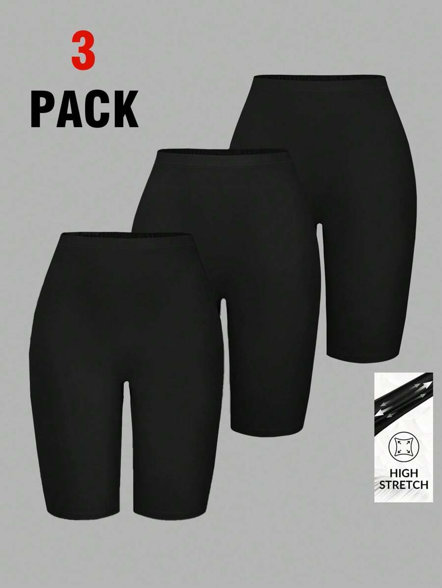 SHEIN EZwear Quần legging đen cạp cao cỡ lớn thường ngày - màu đen - Xem 1