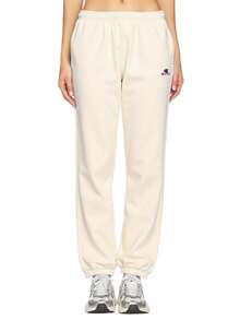 Champion Quần Jogger lưng thun co giãn màu trơn cho nữ, dáng rộng, dây rút - Màu be - Xem 1