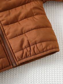 Cozy Pixies 男宝宝卡通熊耳朵连帽保暖长袖夹克 - 棕色 - 查看 8