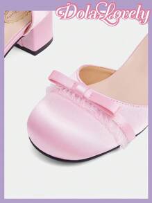 Dola Lovely Bow-Tied Mary Jane Elegant High Heeled Shoes