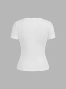 SHEIN EZwear 4 件套休闲简约基本款条纹圆领短袖 T 恤，适合春夏季、海滩、音乐节 - 彩色 - 查看 12