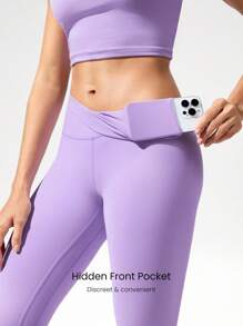 GLOWMODE 24英寸 FeatherFit™ 低冲击七分紧身裤，秋冬季 - 紫丁香色 - 查看 3