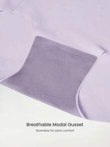 GLOWMODE 2 Packs Lightweight Breathable Sweat-Wicking Mid-Waist Full Coverage Seamless No-Show Underwear Daily Workout - Mauve Purple - View 5