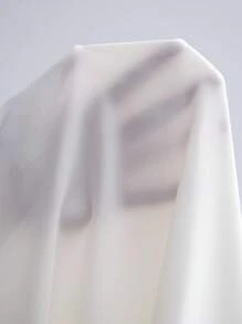 Uhlyne Women's Fashion Simple Turndown Collar Metal Detail Mid-Sleeve Casual Blouse,White Light Weight Blazer Shirt,Easy Care,Little Strech,Autumn,Minimalist,Work Wear,Teacher Outfits,Back To School,Fall ,Neutral Clothes,Business Casual,Old Money Style All White - White - View 8