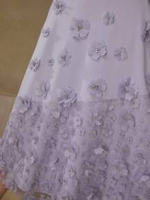 MOTF PREMIUM APPLIQUES RHINESTONE DETAIL SKIRT - Purple - View 3