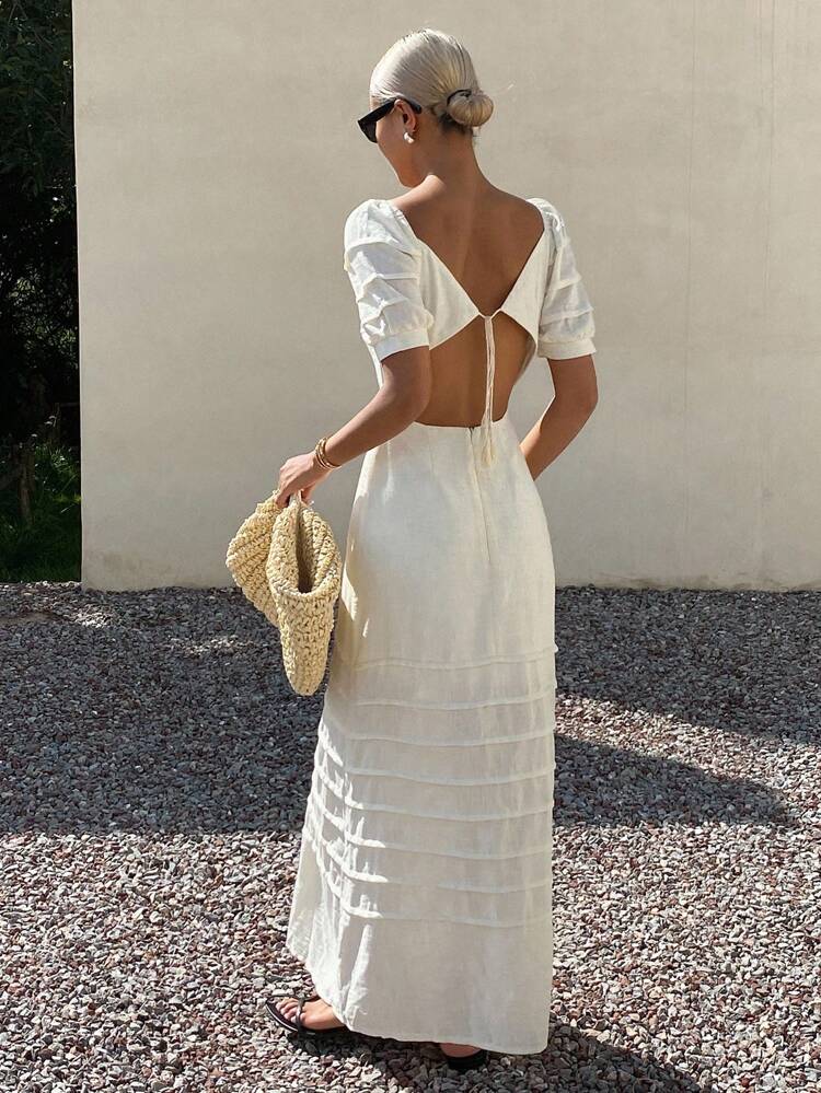 Women Summer Off Shoulder Puff Sleeve Dress Vacation Outfits Women Maxi Dress Cruise Outfit For Women Boho