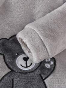 婴幼儿男童休闲可爱小熊印花长袖连帽连体衣