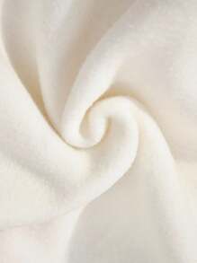 SHEIN Young Girl Cute Letter Printed Stand Collar Fluffy Top & Elastic Waist Long Pants Set - Black and White - View 6